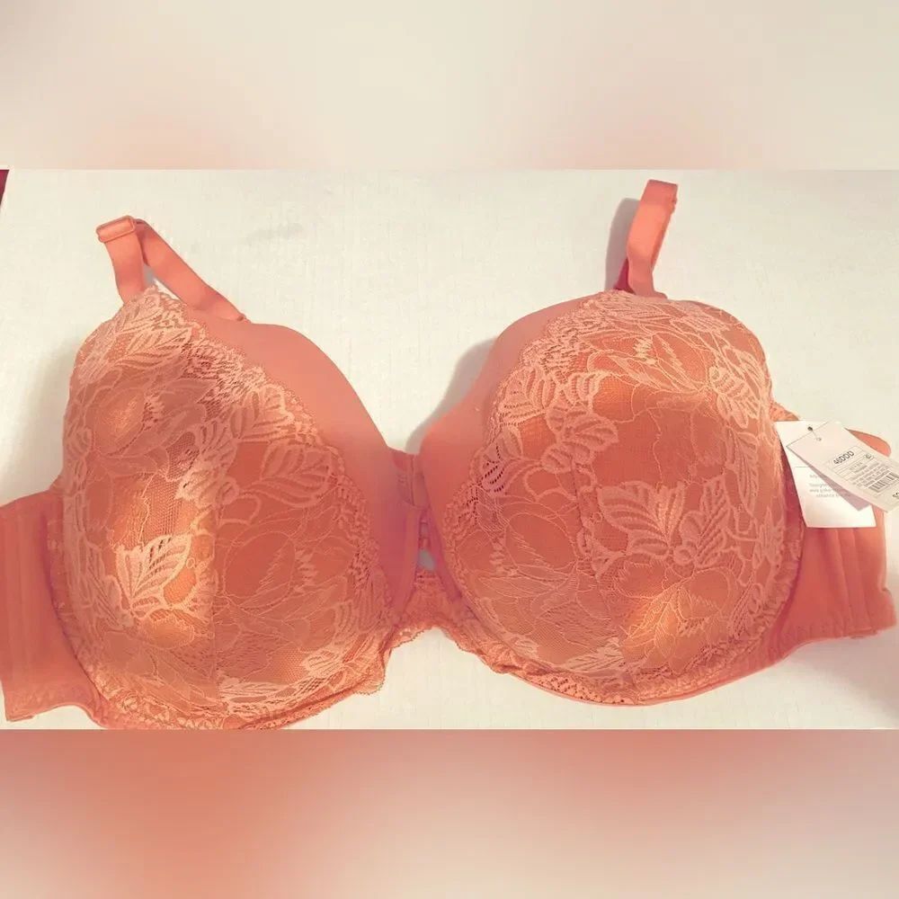🛍️Auden Lightly Tired Balconette Coverage Underwire Bra Lace Accent Size: 46DDD